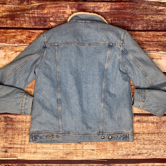 A.P.C Julien Faux Shearling-trimmed Denim Jacket - Picture 5 of 10